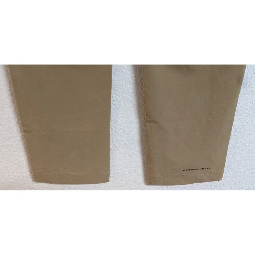 NEW~Kid's COLUMBIA OMNI-SHIELD Nylon Stretch Khaki Belted Long Pants Youths LG